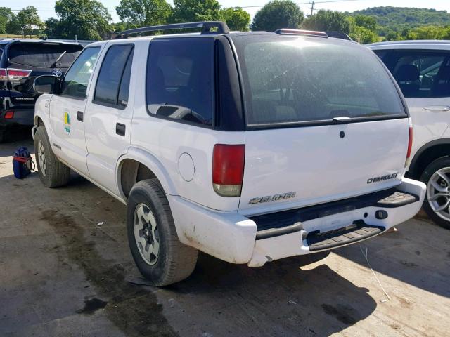 1GNDT13X53K147809 - 2003 CHEVROLET BLAZER WHITE photo 3