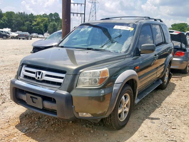 2HKYF18516H519884 - 2006 HONDA PILOT EX GREEN photo 2