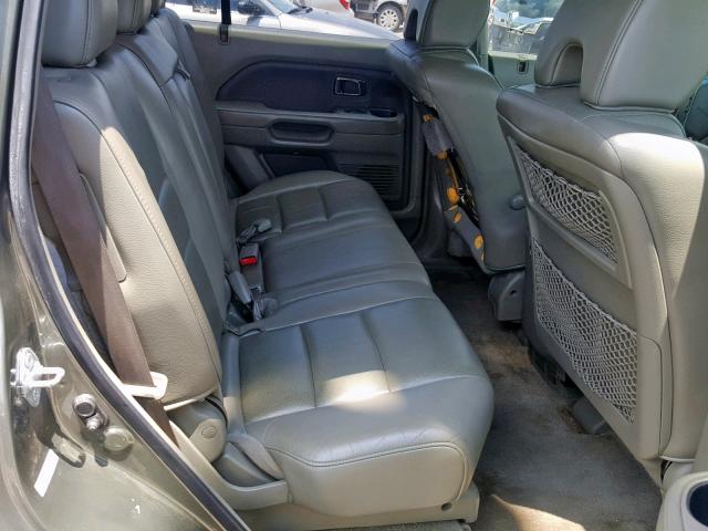 2HKYF18516H519884 - 2006 HONDA PILOT EX GREEN photo 6