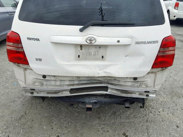 JTEGF21A030090461 - 2003 TOYOTA HIGHLANDER WHITE photo 9