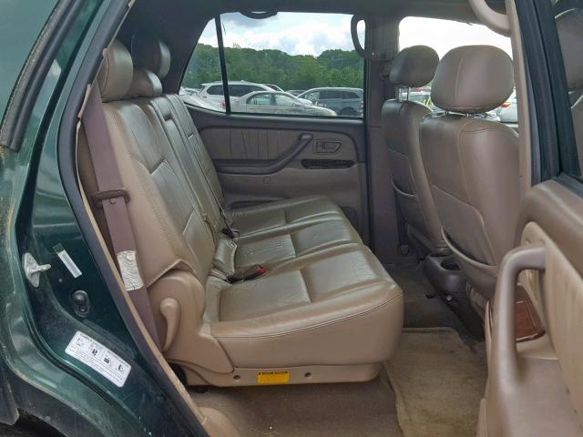 5TDBT48A22S133587 - 2002 TOYOTA SEQUOIA LI GREEN photo 6