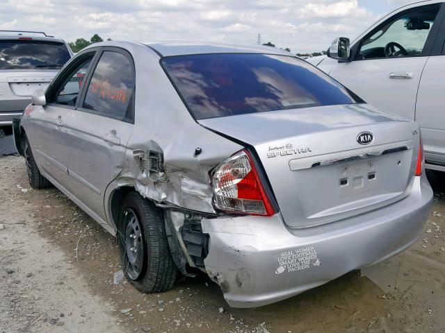 KNAFE221495589080 - 2009 KIA SPECTRA EX SILVER photo 3