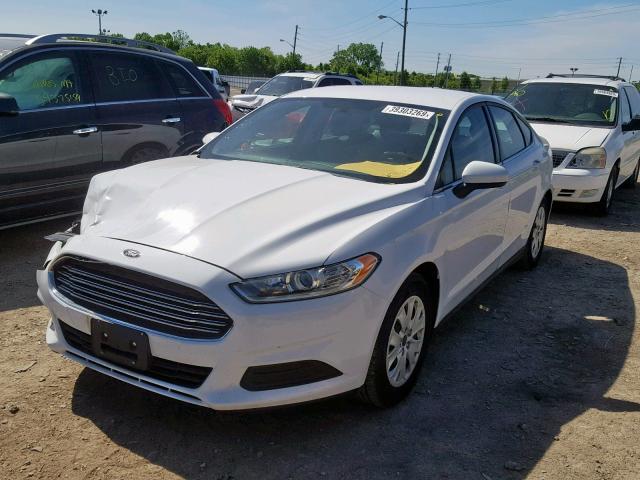 1FA6P0G73E5385904 - 2014 FORD FUSION S WHITE photo 2