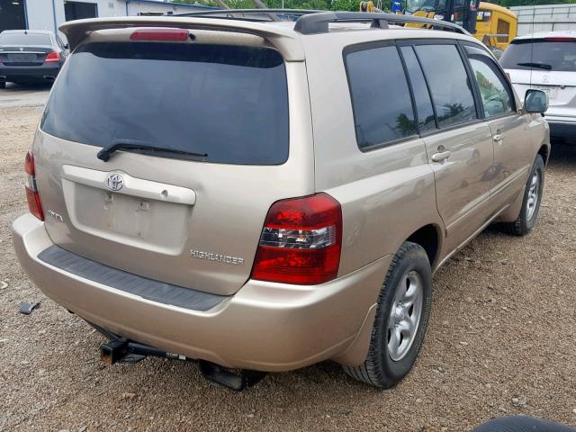 JTEGD21A040085851 - 2004 TOYOTA HIGHLANDER GOLD photo 4