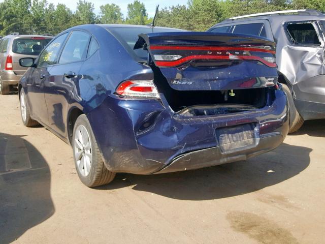 1C3CDFBB5ED913862 - 2014 DODGE DART SXT BLUE photo 3