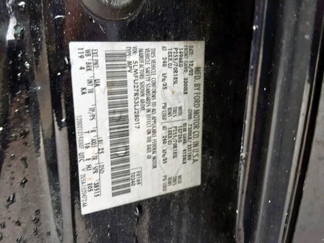 5LMFU27R53LJ28017 - 2003 LINCOLN NAVIGATOR შავი ფოტო 10