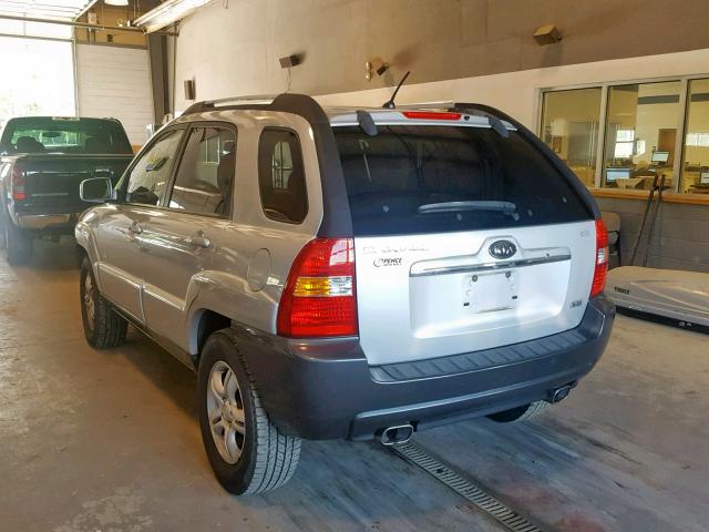 KNDJE723177348543 - 2007 KIA SPORTAGE E SILVER photo 3