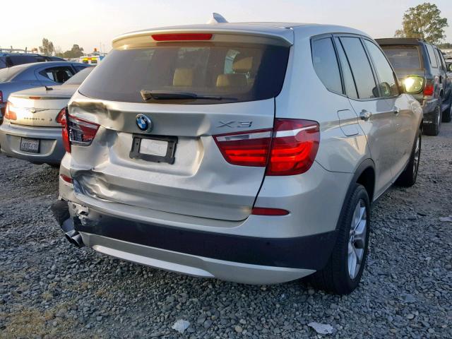 5UXWX7C59BL734089 - 2011 BMW X3 XDRIVE3 SILVER photo 4