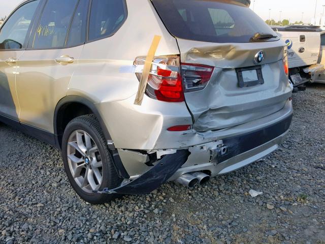 5UXWX7C59BL734089 - 2011 BMW X3 XDRIVE3 SILVER photo 9