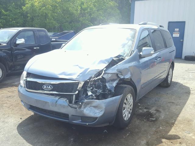 KNDMG4C74B6369876 - 2011 KIA SEDONA LX BLUE photo 2