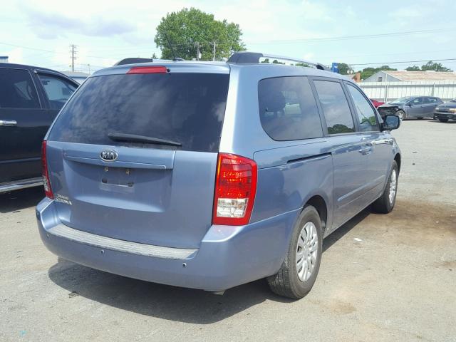 KNDMG4C74B6369876 - 2011 KIA SEDONA LX BLUE photo 4