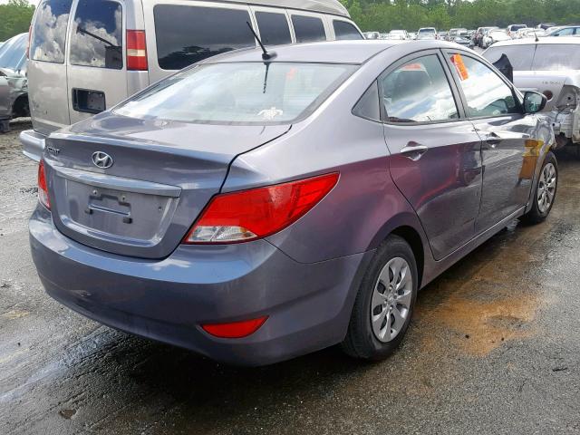 KMHCT4AE2GU985860 - 2016 HYUNDAI ACCENT SE GRAY photo 4