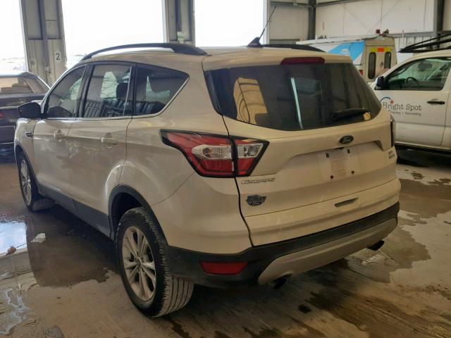 1FMCU0HD6JUC06258 - 2018 FORD ESCAPE SEL WHITE photo 3