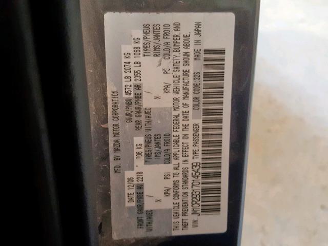 JM1CR293170145439 - 2007 MAZDA 5 GRAY photo 10