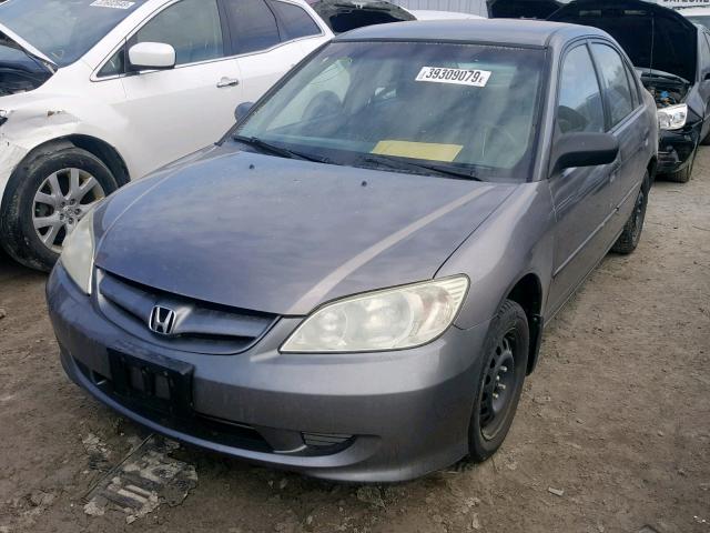 2HGES16395H027063 - 2005 HONDA CIVIC DX V GRAY photo 2