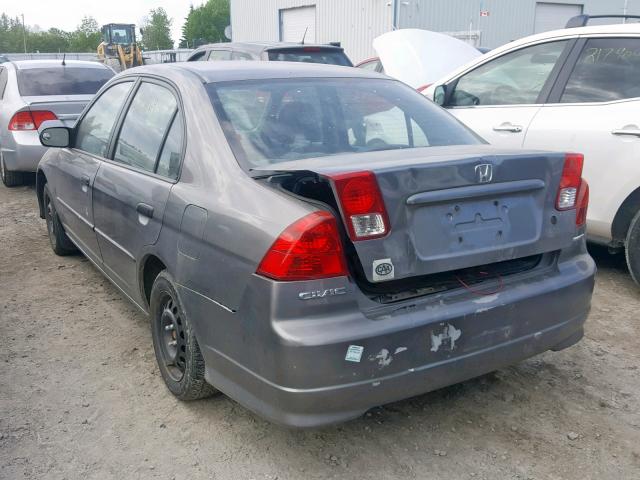 2HGES16395H027063 - 2005 HONDA CIVIC DX V GRAY photo 3