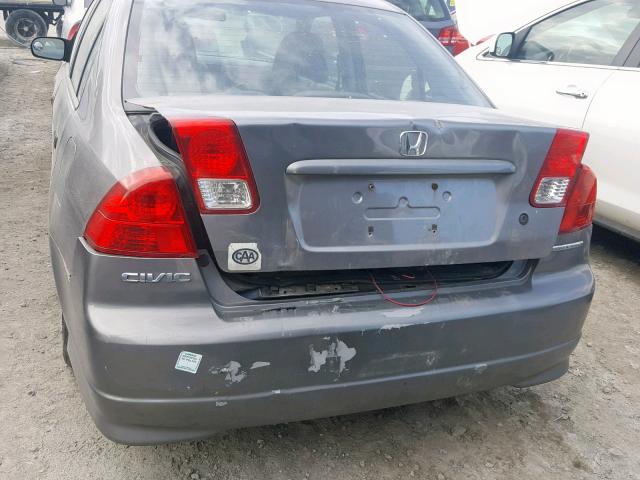 2HGES16395H027063 - 2005 HONDA CIVIC DX V GRAY photo 9