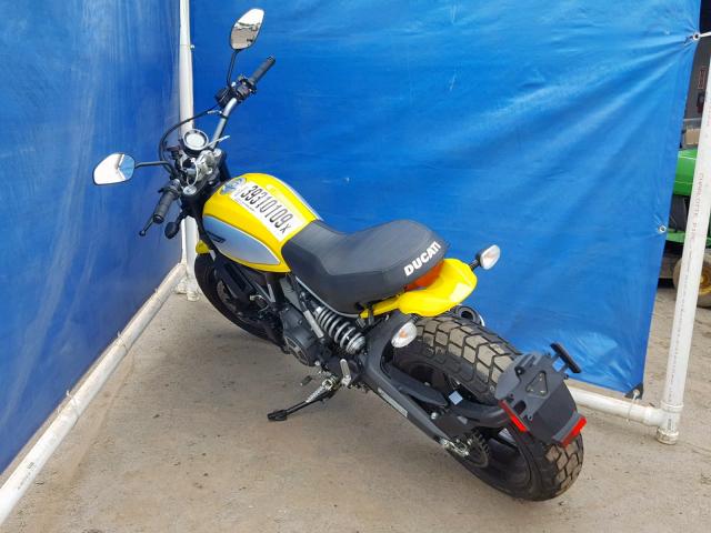 ML015ANM3GT010702 - 2016 DUCATI SCRAMBLER YELLOW photo 3