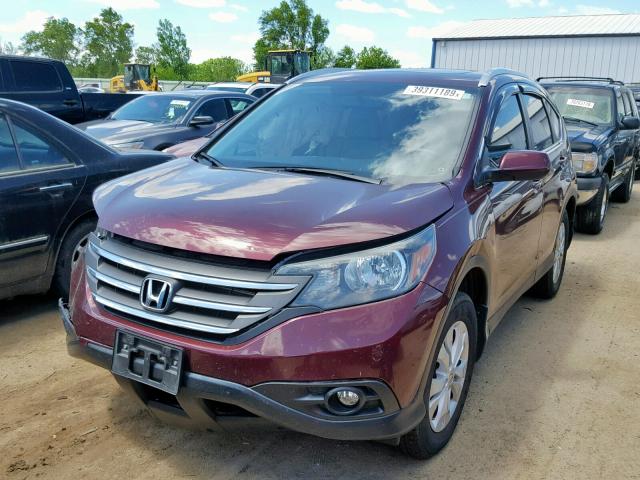 5J6RM4H73EL096985 - 2014 HONDA CR-V EXL MAROON photo 2