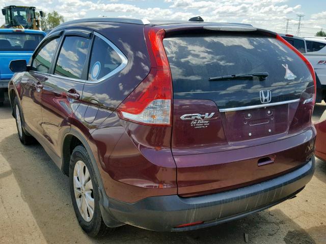 5J6RM4H73EL096985 - 2014 HONDA CR-V EXL MAROON photo 3