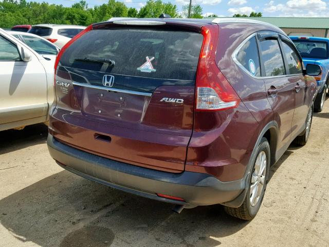 5J6RM4H73EL096985 - 2014 HONDA CR-V EXL MAROON photo 4