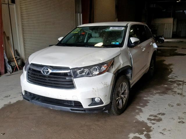 5TDBKRFH7FS181771 - 2015 TOYOTA HIGHLANDER WHITE photo 2