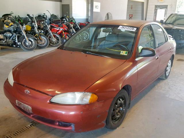 KMHJF24M6WU664392 - 1998 HYUNDAI ELANTRA BURGUNDY photo 2