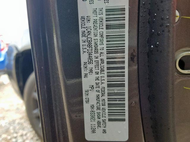 1C4NJCBA8FD344056 - 2015 JEEP COMPASS SP ნაცრისფერი ფოტო 10