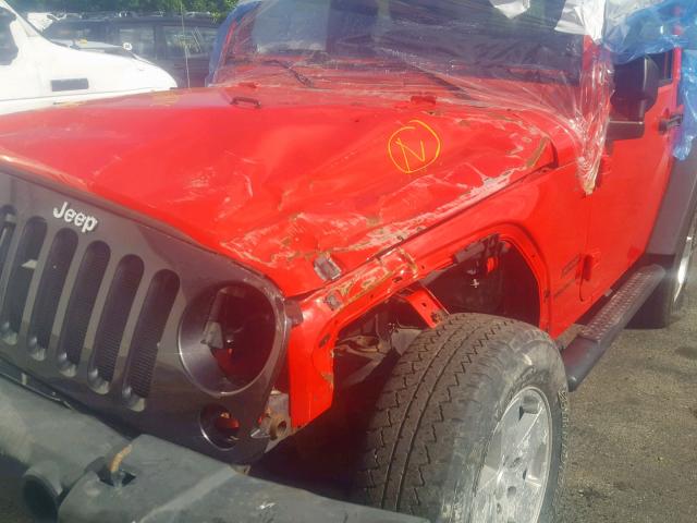 1C4AJWAG4DL554162 - 2013 JEEP WRANGLER S RED photo 9