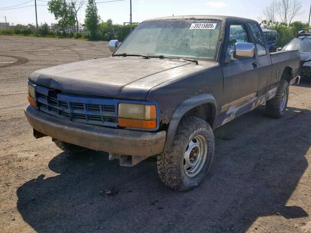 1B7GG23Y5PS262537 - 1993 DODGE DAKOTA BLUE photo 2