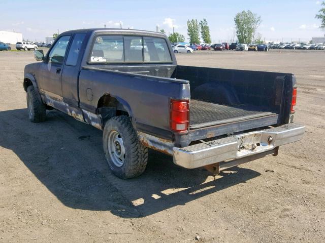 1B7GG23Y5PS262537 - 1993 DODGE DAKOTA BLUE photo 3