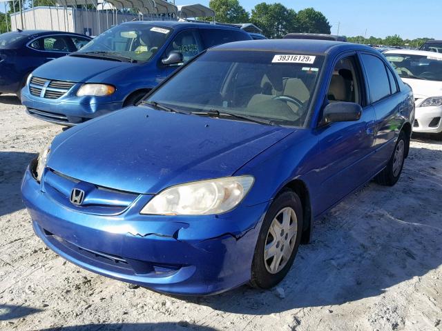 2HGES163X4H642154 - 2004 HONDA CIVIC DX V BLUE photo 2