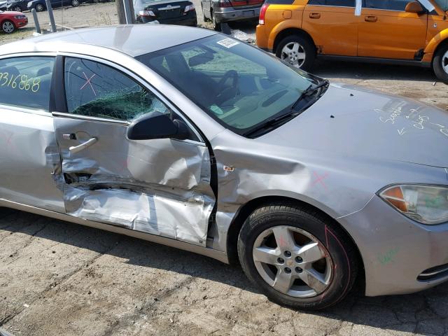 1G1ZG57B88F196813 - 2008 CHEVROLET MALIBU LS ვერცხლისფერი ფოტო 9