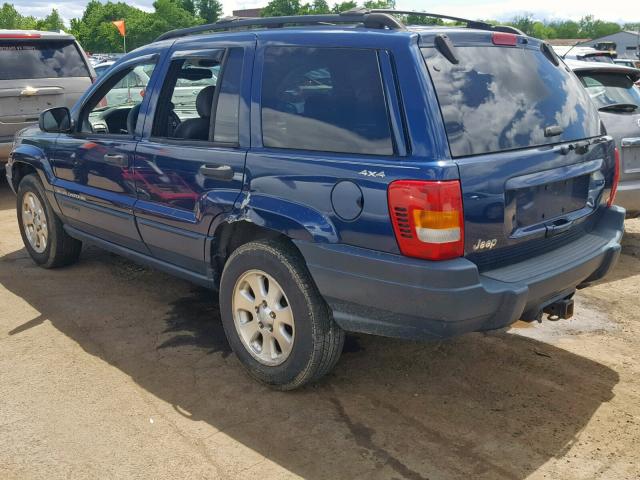 1J4GW48N11C539368 - 2001 JEEP GRAND CHER BLUE photo 3