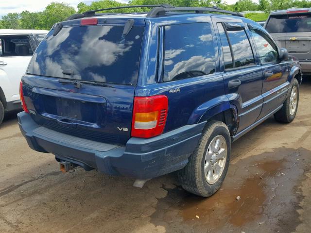 1J4GW48N11C539368 - 2001 JEEP GRAND CHER BLUE photo 4