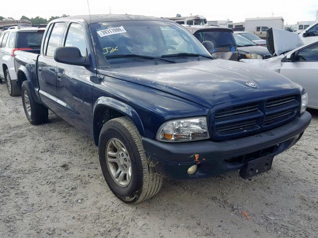 1B7HL38N52S578551 - 2002 DODGE DAKOTA QUA BLUE photo 1