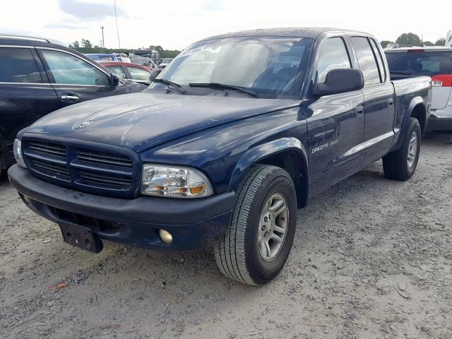 1B7HL38N52S578551 - 2002 DODGE DAKOTA QUA BLUE photo 2