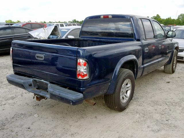 1B7HL38N52S578551 - 2002 DODGE DAKOTA QUA BLUE photo 4