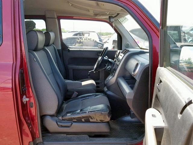 5J6YH28766L013202 - 2006 HONDA ELEMENT EX BURGUNDY photo 5