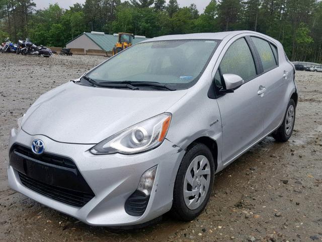 JTDKDTB31G1136552 - 2016 TOYOTA PRIUS C GRAY photo 2