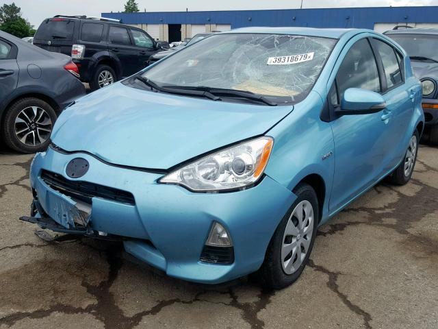 JTDKDTB38D1045337 - 2013 TOYOTA PRIUS C BLUE photo 2