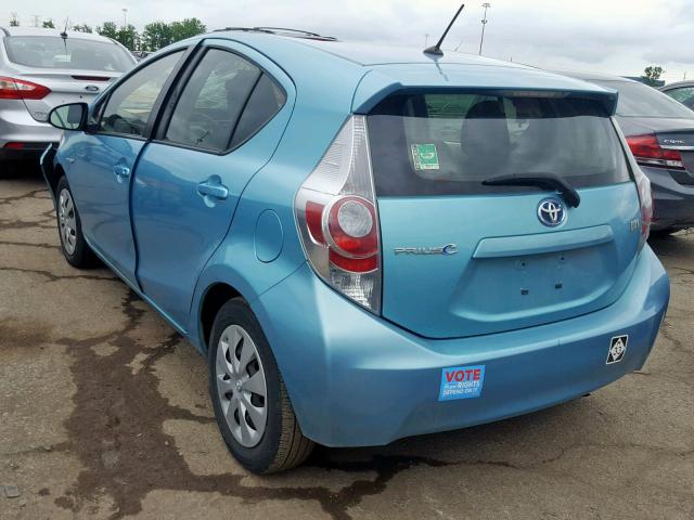 JTDKDTB38D1045337 - 2013 TOYOTA PRIUS C BLUE photo 3