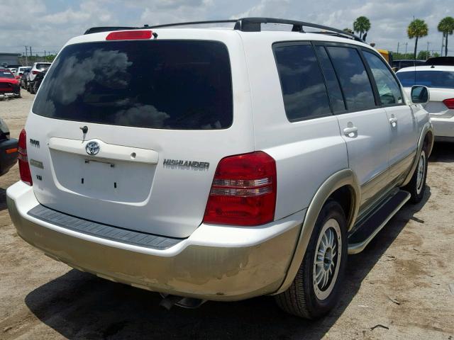 JTEGF21A130077931 - 2003 TOYOTA HIGHLANDER WHITE photo 4