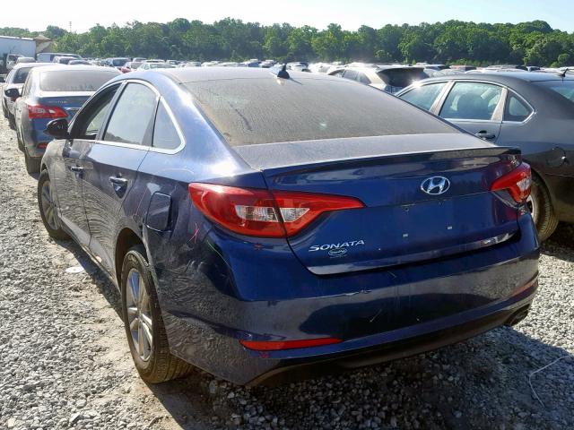 5NPE24AF2HH548378 - 2017 HYUNDAI SONATA SE BLUE photo 3