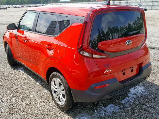 KNDJ23AU4L7017428 - 2020 KIA SOUL LX RED photo 3