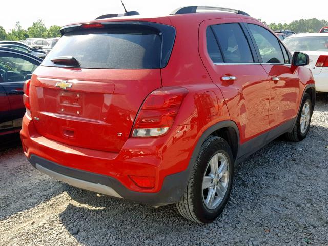 3GNCJLSB7JL202338 - 2018 CHEVROLET TRAX 1LT RED photo 4