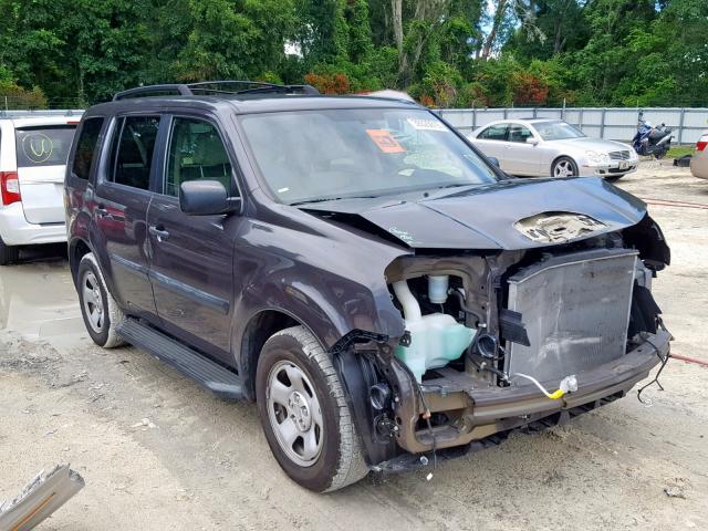 5FNYF3H29EB007076 - 2014 HONDA PILOT LX BROWN photo 1