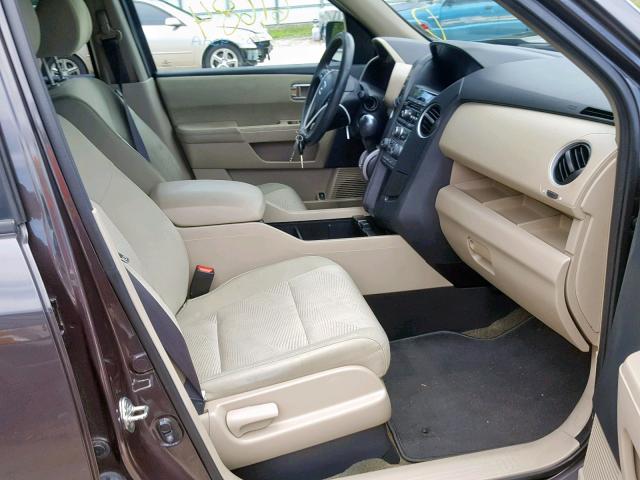 5FNYF3H29EB007076 - 2014 HONDA PILOT LX BROWN photo 5