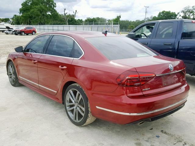 1VWDT7A34HC028420 - 2017 VOLKSWAGEN PASSAT R-L BURGUNDY photo 3