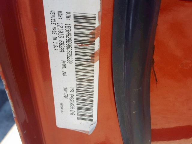 1B3HB28B08D625230 - 2008 DODGE CALIBER ORANGE photo 10